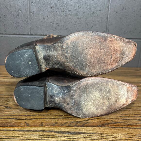 JB Dillon Women’s 10B Cowboy Boots Brown Leather Western Boots Made in Mexico - Picture 5 of 9